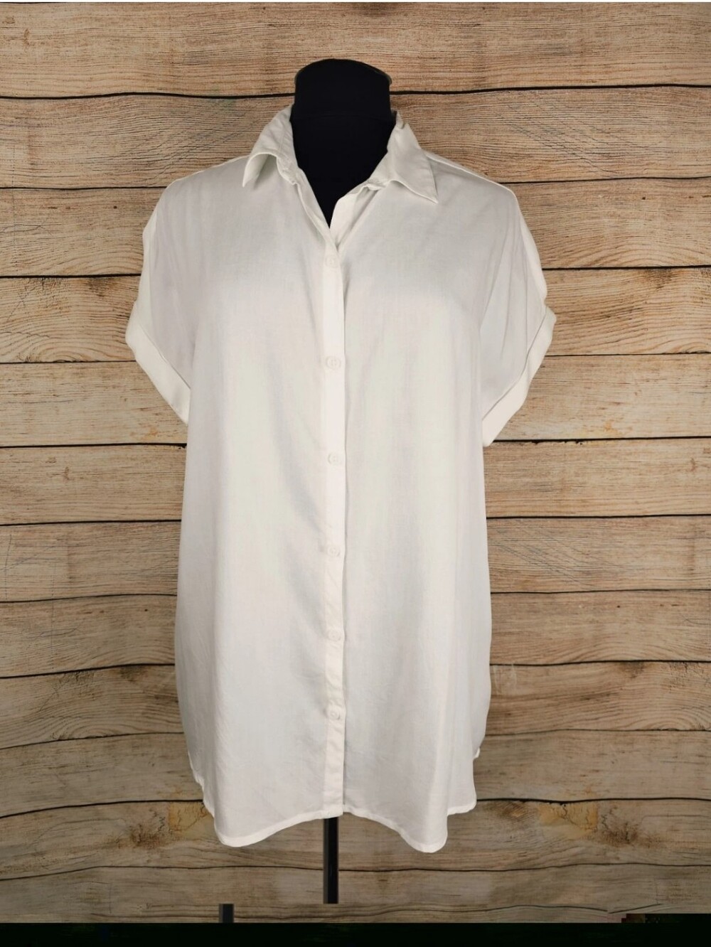 Beach Lunch Lounge Collection   Button Front Relaxed Fit Shirt Size Medium